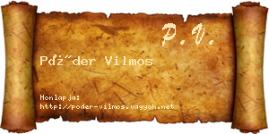 Póder Vilmos névjegykártya