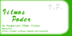 vilmos poder business card